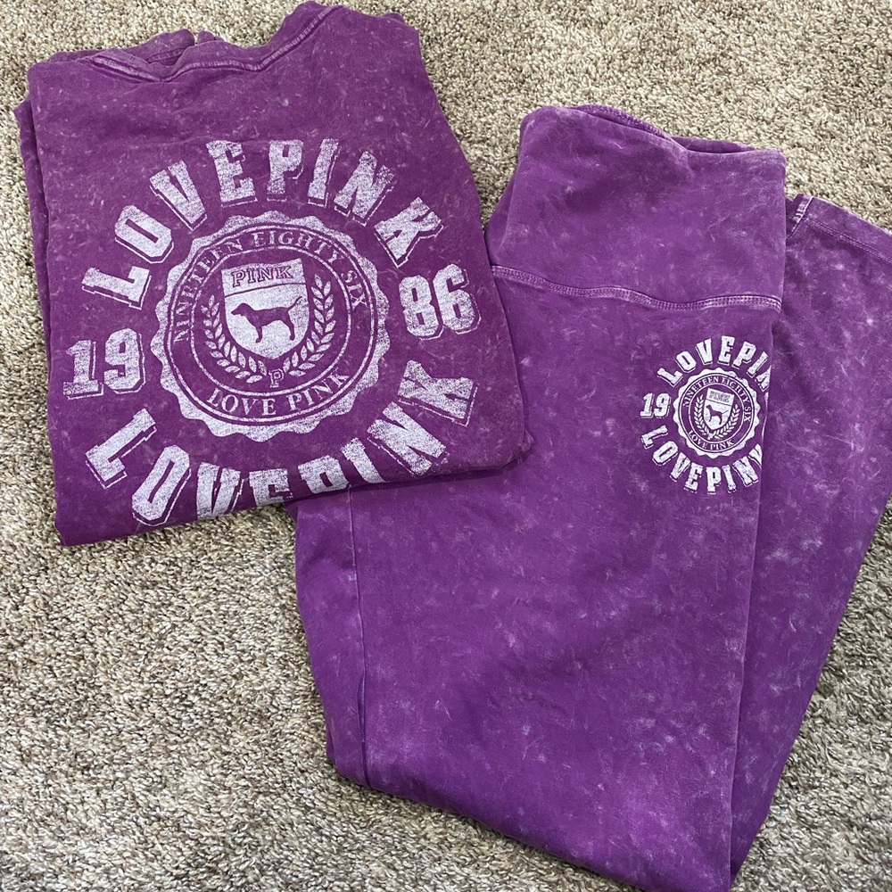 VS PINK leggings & long sleeve set